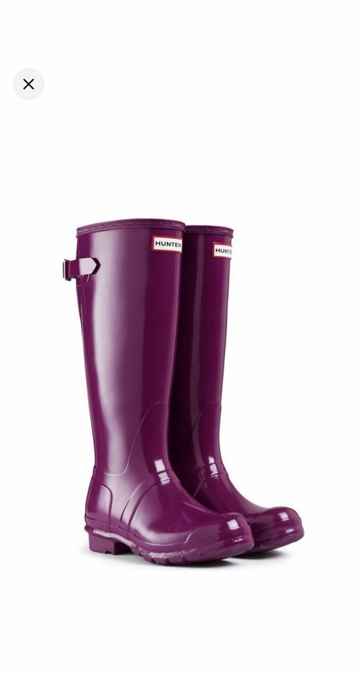 Women’s Original Hunter Rain Boots Tall Violet Pink Magenta Size 11 New Rubber